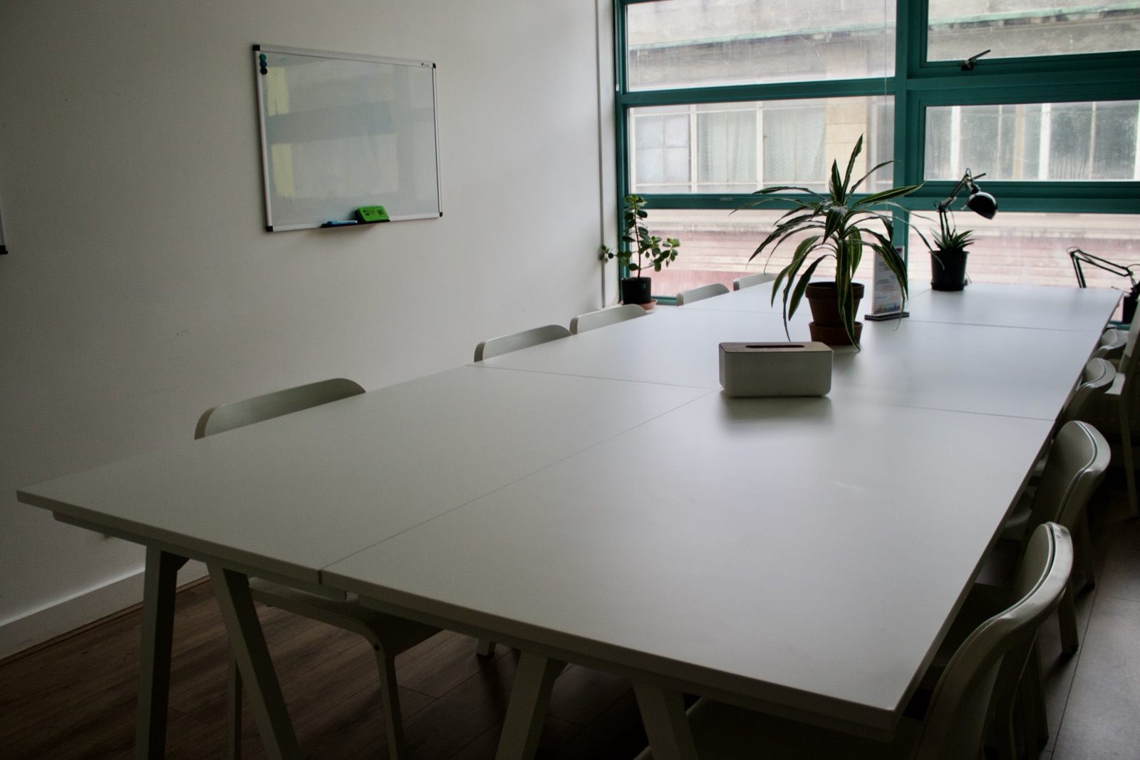 Empty office table in Angell