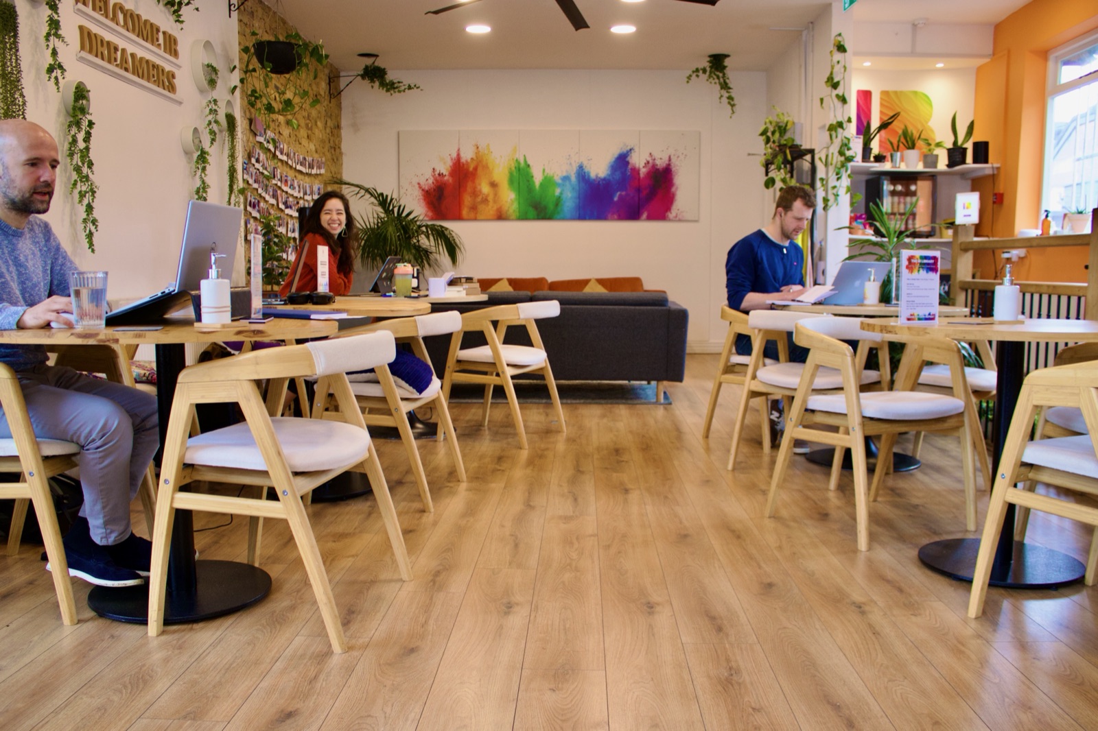 Multiple members coworking in the Lounge