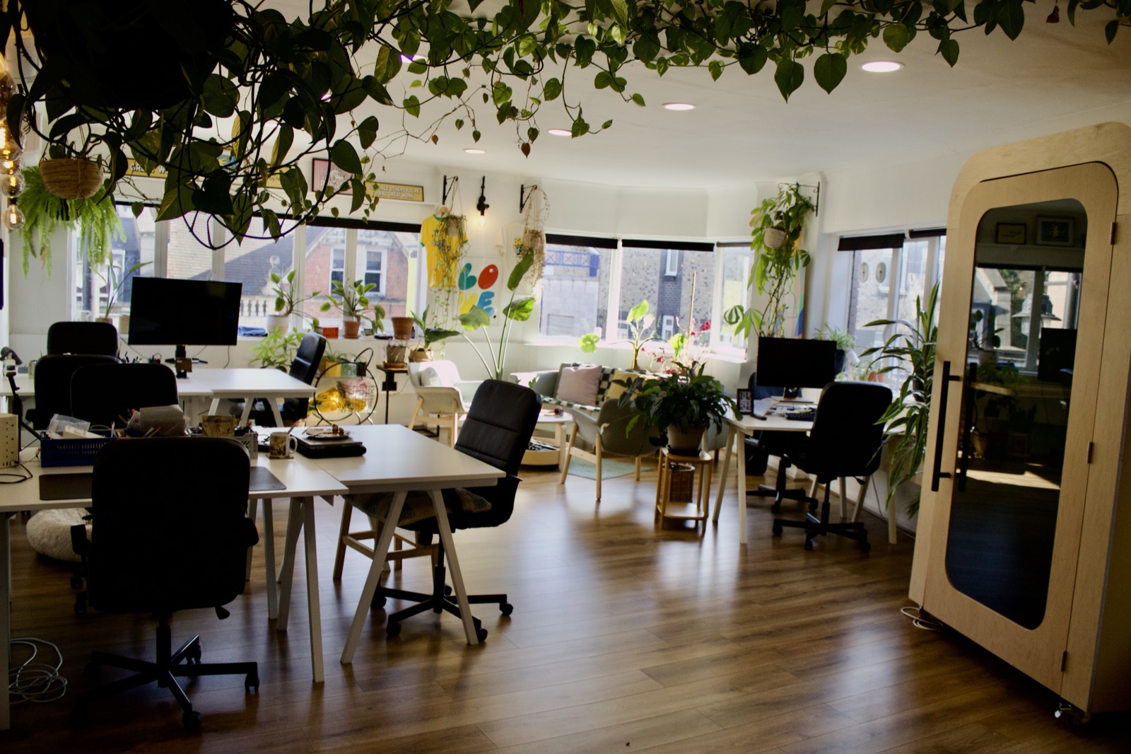 Workspace setup in The Old Black Bar